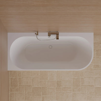 Baignoire semi-îlot murale d’angle Cosmic 180 cm blanche Spalina version gauche – vue produit