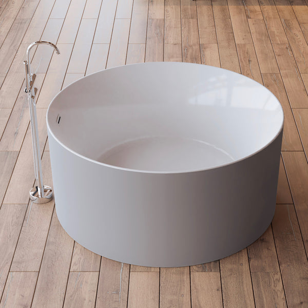 Baignoire îlot ronde grise 130 cm Loom 2.0 / Circle freestanding bathtub grey 130 cm Loom 2.0 / Bañera exenta redonda grise 130 cm Loom 2.0 / Vasca freestanding rotonda grigia 130 cm Loom 2.0 / Vrijstaand rond bad grijs 130 cm Loom 2.0