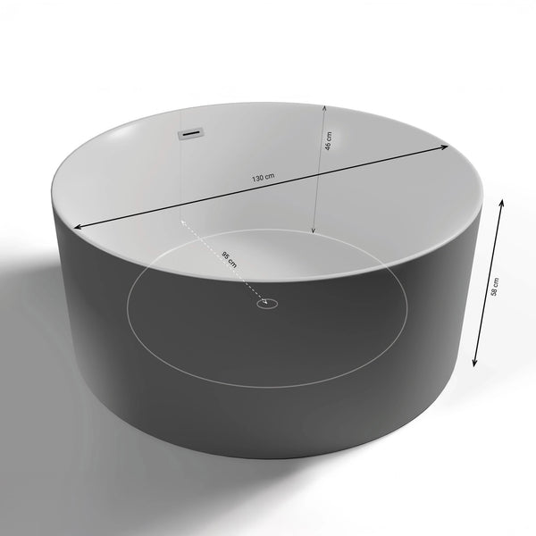 Baignoire îlot ronde Loom 2.0 grise Spalina – vue produit