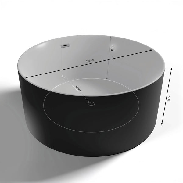 Baignoire îlot ronde Loom 2.0 noire Spalina – vue produit