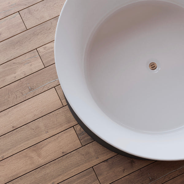 Baignoire îlot ronde noire 130 cm Loom 2.0 / Circle freestanding bathtub black 130 cm Loom 2.0 / Bañera exenta redonda negro 130 cm Loom 2.0 / Vasca freestanding rotonda nera 130 cm Loom 2.0 / Vrijstaand rond bad zwart 130 cm Loom 2.0
