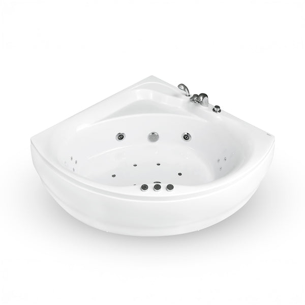 Baignoire balnéo d’angle blanche 135 cm Maldives Jets / White corner whirlpool 135 cm Maldives Jets / Bañera de hidromasaje esquinera blanca 135 cm Maldives Jets / Vasca idromassaggio angolare bianca 135 cm Maldives Jets / Hoekbubbelbad wit 135 cm Maldives Jets