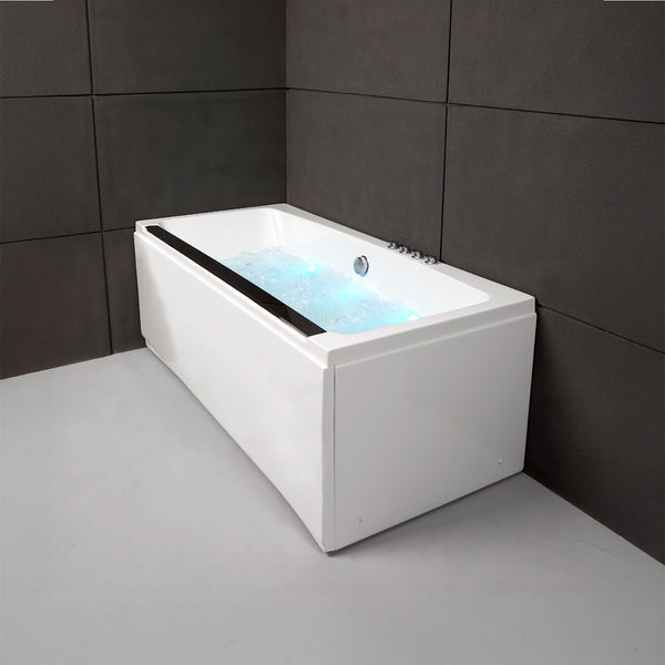 Baignoire balnéo rectangulaire blanche 170 cm Maya Wave / Rectangular whirlpool bathtub white 170 cm Maya Wave / Bañera de hidromasaje rectangular blanca 170 cm Maya Wave / Vasca idromassaggio rettangolare blanco 170 cm Maya Wave / Rechthoekig bubbelbad wit 170 cm Maya Wave