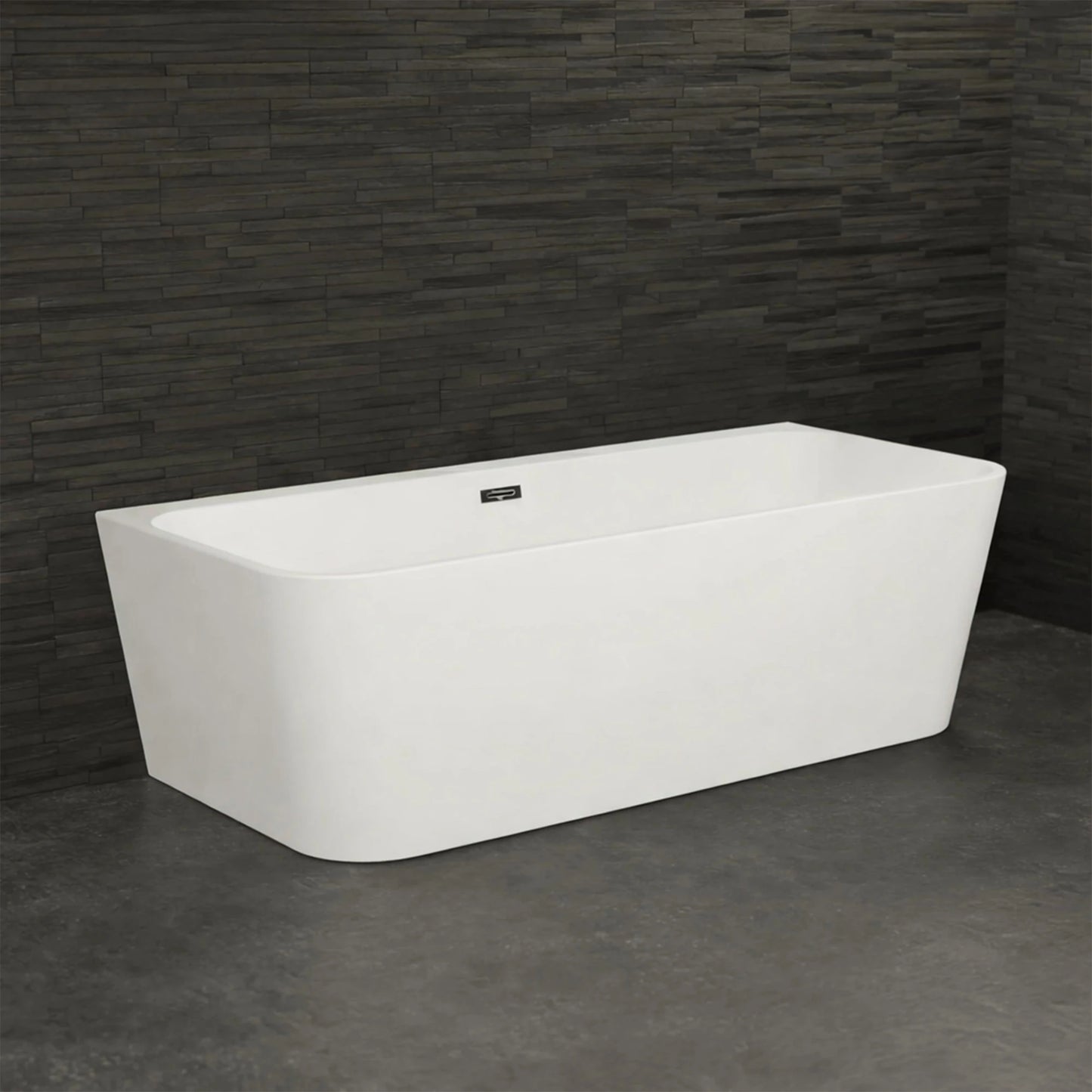 Baignoire semi-îlot murale rectangulaire Mint 160 cm blanche Spalina – vue produit