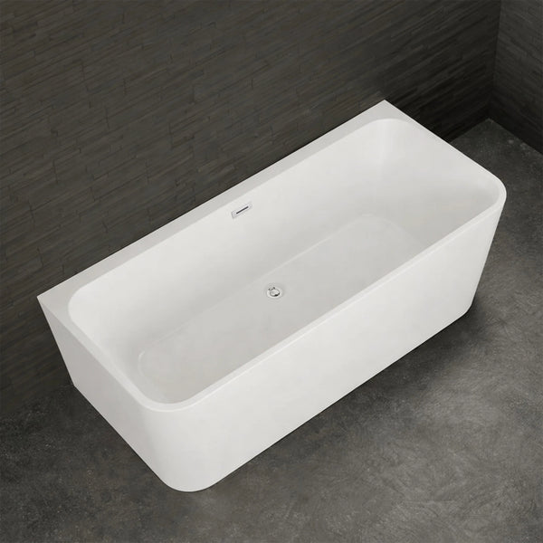 Baignoire semi-îlot murale rectangulaire Mint 170 cm blanche Spalina – vue produit