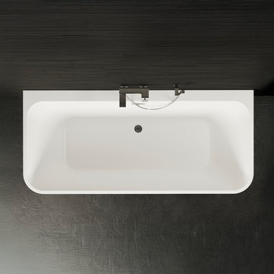 Baignoire semi-îlot murale blanche 180 cm Mint / Back to wall half-freestanding bathtub white 180 cm Mint / Bañera semi-exenta mural blanco 180 cm Mint / Vasca freestanding a parete bianco 180 cm / Half vrijstaand bad wit 180 cm Mint