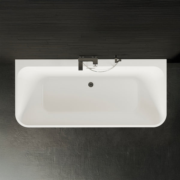 Baignoire semi-îlot murale blanche 180 cm Mint / Back to wall half-freestanding bathtub white 180 cm Mint / Bañera semi-exenta mural blanco 180 cm Mint / Vasca freestanding a parete bianco 180 cm / Half vrijstaand bad wit 180 cm Mint