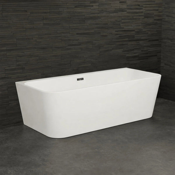Baignoire semi-îlot murale rectangulaire Mint 180 cm blanche Spalina – vue produit