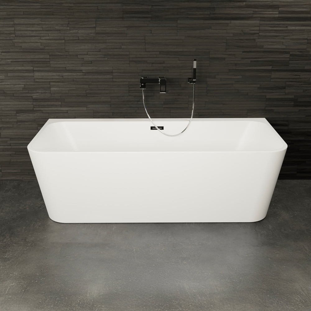 Baignoire semi-îlot murale blanche 180 cm Mint / Back to wall half-freestanding bathtub white 180 cm Mint / Bañera semi-exenta mural blanco 180 cm Mint / Vasca freestanding a parete bianco 180 cm / Half vrijstaand bad wit 180 cm Mint