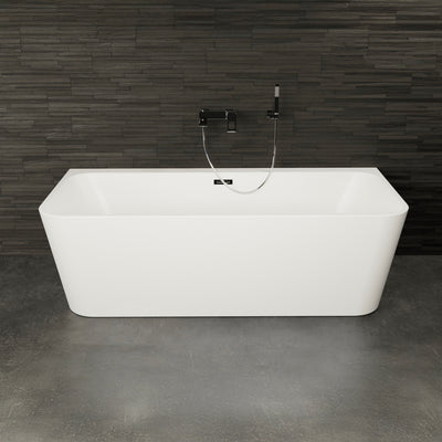 Baignoire semi-îlot murale blanche 180 cm Mint / Back to wall half-freestanding bathtub white 180 cm Mint / Bañera semi-exenta mural blanco 180 cm Mint / Vasca freestanding a parete bianco 180 cm / Half vrijstaand bad wit 180 cm Mint