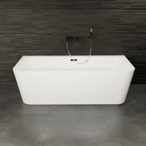 Baignoire semi-îlot murale blanche 180 cm Mint / Back to wall half-freestanding bathtub white 180 cm Mint / Bañera semi-exenta mural blanco 180 cm Mint / Vasca freestanding a parete bianco 180 cm / Half vrijstaand bad wit 180 cm Mint