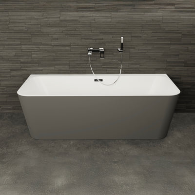 Baignoire semi-îlot murale grise 180 cm Mint / Back to wall half-freestanding bathtub grey 180 cm Mint / Bañera semi-exenta mural grise 180 cm Mint / Vasca freestanding a parete grigia 180 cm / Half vrijstaand bad grijs 180 cm Mint