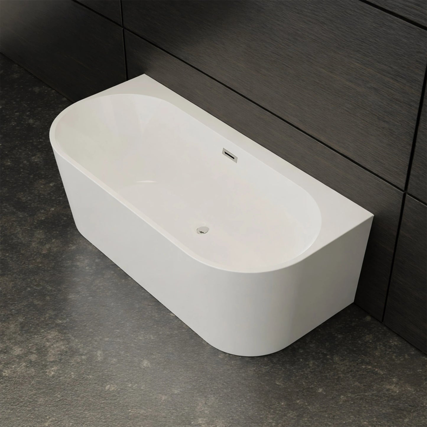Baignoire semi-îlot murale Naos blanche Spalina – vue produit