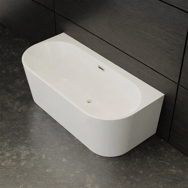Baignoire semi-îlot murale Naos blanche Spalina – vue produit