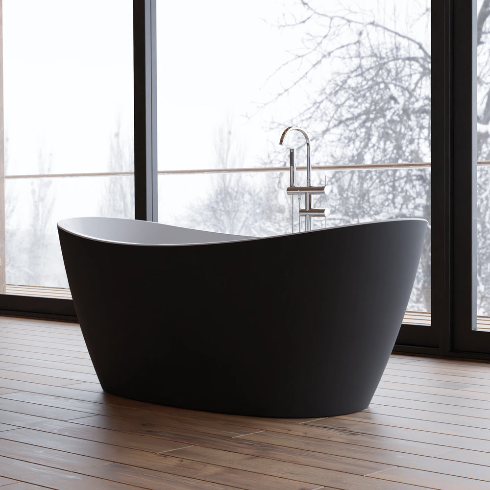 Baignoire îlot ovale Neroon 160 cm noire Spalina – vue produit