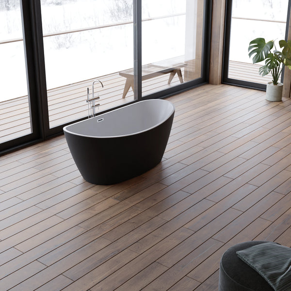 Baignoire îlot ovale Neroon 160 cm noire Spalina – vue produit