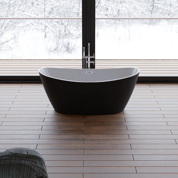 Baignoire îlot ovale Neroon 160 cm noire Spalina – vue produit