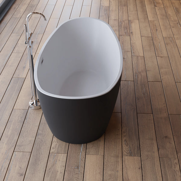 Baignoire îlot ovale Neroon 160 cm noire Spalina – vue produit