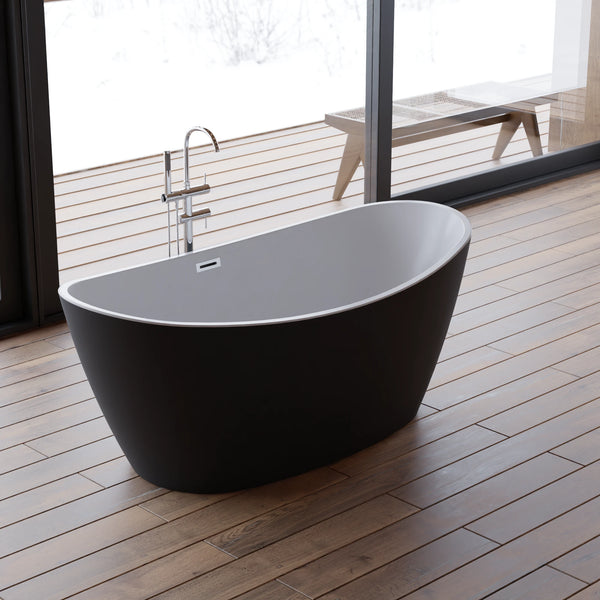 Baignoire îlot ovale Neroon 160 cm noire Spalina – vue produit