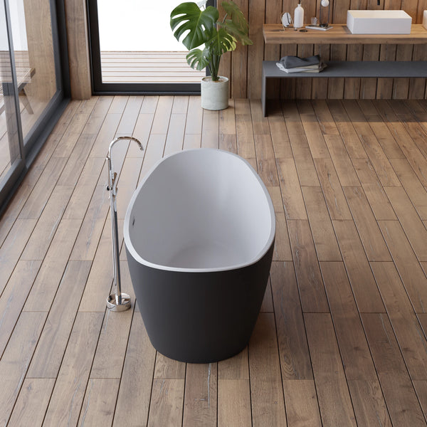 Baignoire îlot ovale Neroon 160 cm noire Spalina – vue produit