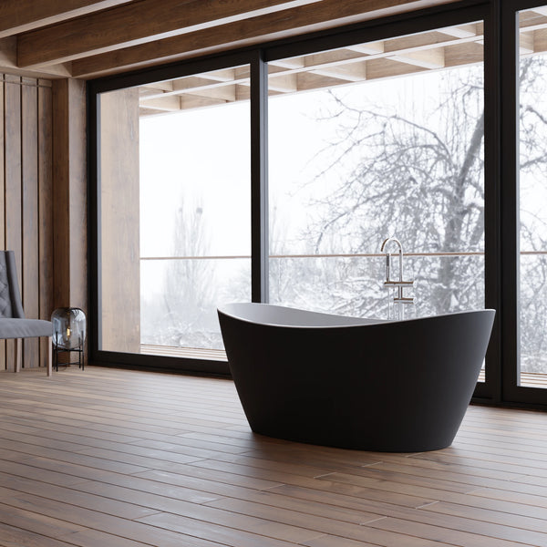 Baignoire îlot ovale Neroon 160 cm noire Spalina – vue produit