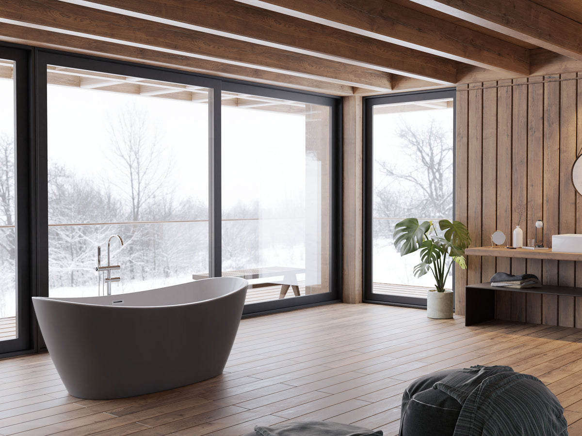 Baignoire îlot ovale Neroon grise Spalina – vue produit