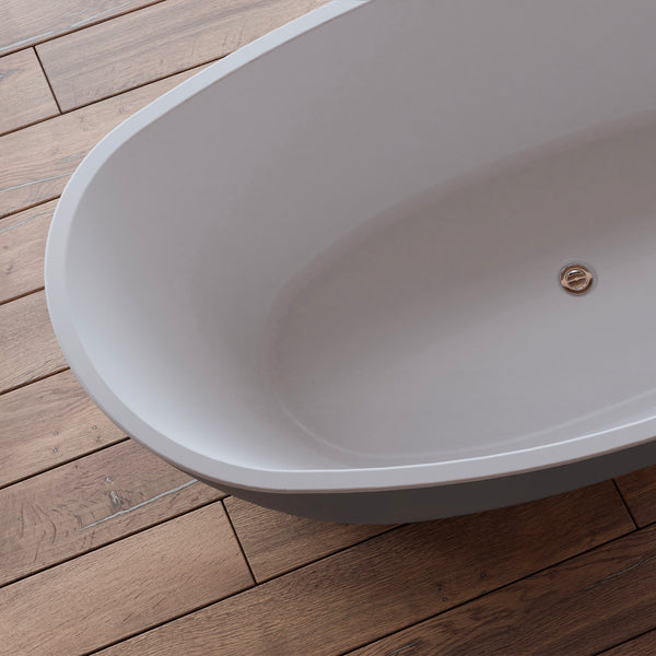 Baignoire îlot ovale grise 170 cm Neroon 2.0 / Oval freestanding bathtub matt grey 170 cm Neroon 2.0 / Bañera exenta oval grise mate 170 cm Neroon 2.0 / Vasca freestanding ovale grigia opaca 170 cm Neroon 2.0 / Vrijstaand ovaal bad mat grijs 170 cm Neroon 2.0