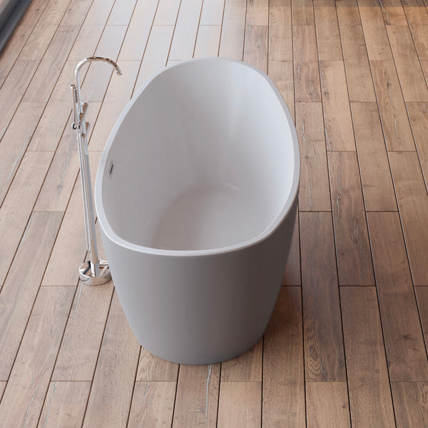 Baignoire îlot ovale grise 170 cm Neroon 2.0 / Oval freestanding bathtub matt grey 170 cm Neroon 2.0 / Bañera exenta oval grise mate 170 cm Neroon 2.0 / Vasca freestanding ovale grigia opaca 170 cm Neroon 2.0 / Vrijstaand ovaal bad mat grijs 170 cm Neroon 2.0