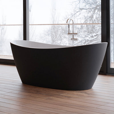 Baignoire îlot ovale noire 170 cm Neroon 2.0 / Oval freestanding bathtub matt black 170 cm Neroon 2.0 / Bañera exenta oval negro mate 170 cm Neroon 2.0 / Vasca freestanding ovale nera opaca 170 cm Neroon 2.0 / Vrijstaand ovaal bad matzwart 170 cm Neroon 2.0