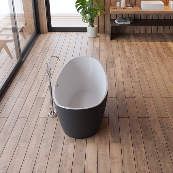 Baignoire îlot ovale noire 170 cm Neroon 2.0 / Oval freestanding bathtub matt black 170 cm Neroon 2.0 / Bañera exenta oval negro mate 170 cm Neroon 2.0 / Vasca freestanding ovale nera opaca 170 cm Neroon 2.0 / Vrijstaand ovaal bad matzwart 170 cm Neroon 2.0