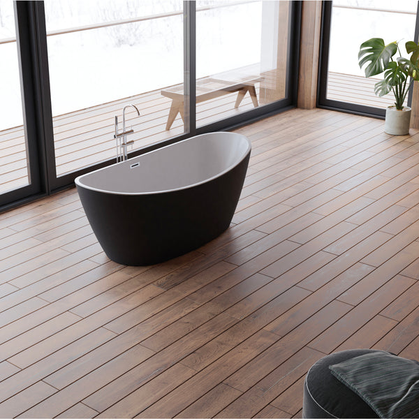 Baignoire îlot ovale noire 170 cm Neroon 2.0 / Oval freestanding bathtub matt black 170 cm Neroon 2.0 / Bañera exenta oval negro mate 170 cm Neroon 2.0 / Vasca freestanding ovale nera opaca 170 cm Neroon 2.0 / Vrijstaand ovaal bad matzwart 170 cm Neroon 2.0