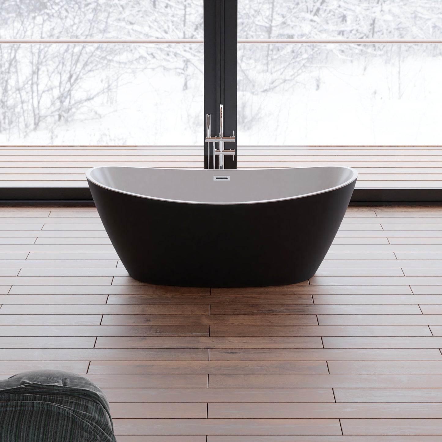 Baignoire îlot ovale noire 170 cm Neroon 2.0 / Oval freestanding bathtub matt black 170 cm Neroon 2.0 / Bañera exenta oval negro mate 170 cm Neroon 2.0 / Vasca freestanding ovale nera opaca 170 cm Neroon 2.0 / Vrijstaand ovaal bad matzwart 170 cm Neroon 2.0