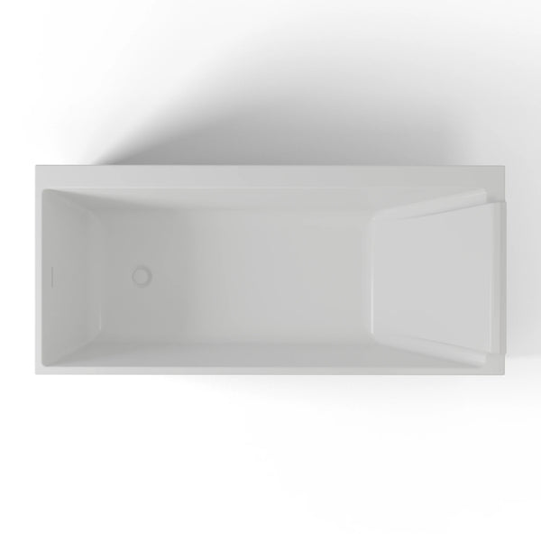 Baignoire semi-îlot murale d’angle Quantum 170 cm blanche Spalina version droite – vue produit