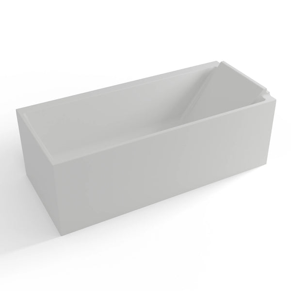 Baignoire semi-îlot murale d’angle Quantum 170 cm blanche Spalina version droite – vue produit