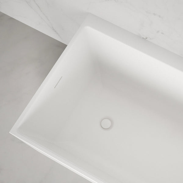 Baignoire semi-îlot murale d’angle Quantum 170 cm blanche Spalina version droite – vue produit