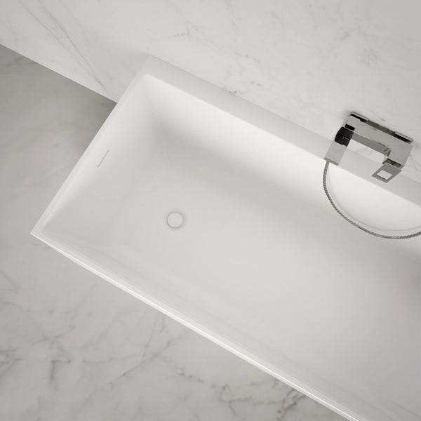 Baignoire semi-îlot murale d’angle Quantum 170 cm blanche Spalina version droite – vue produit