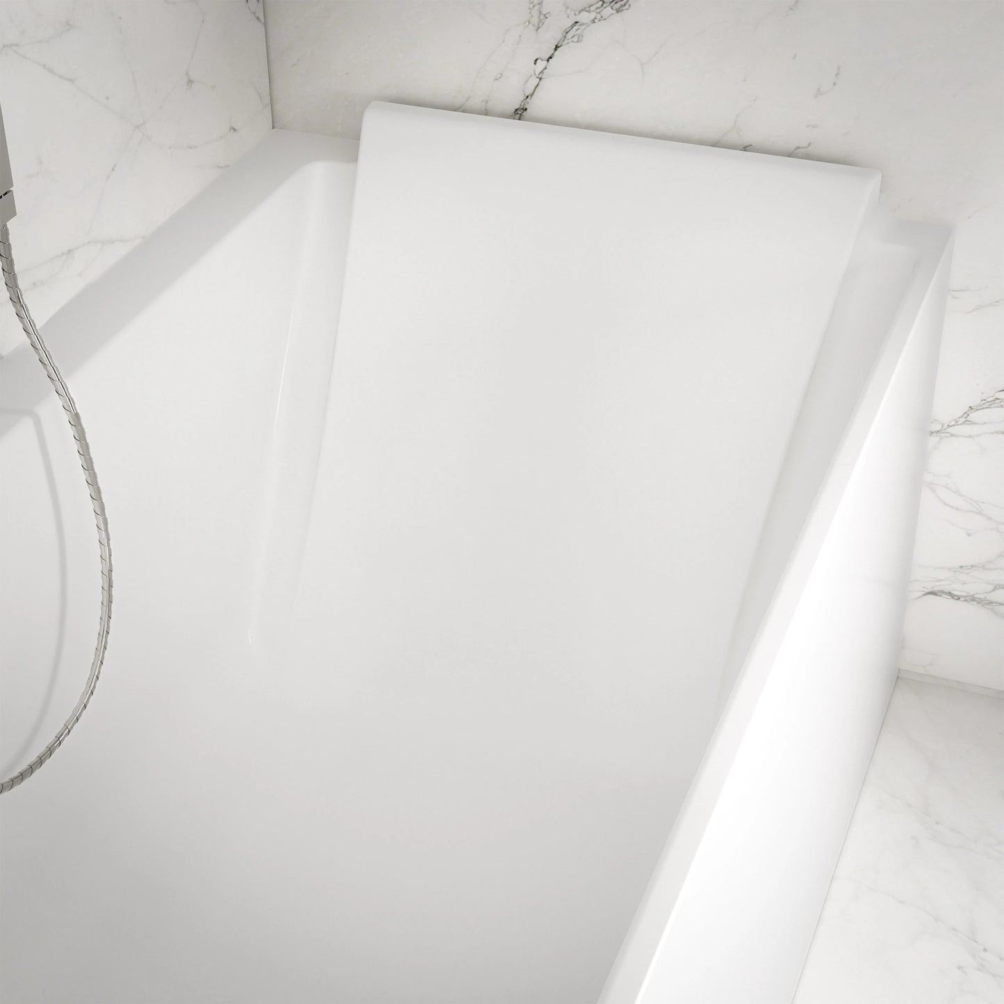 Baignoire semi-îlot murale d’angle Quantum 170 cm blanche Spalina version droite – vue produit