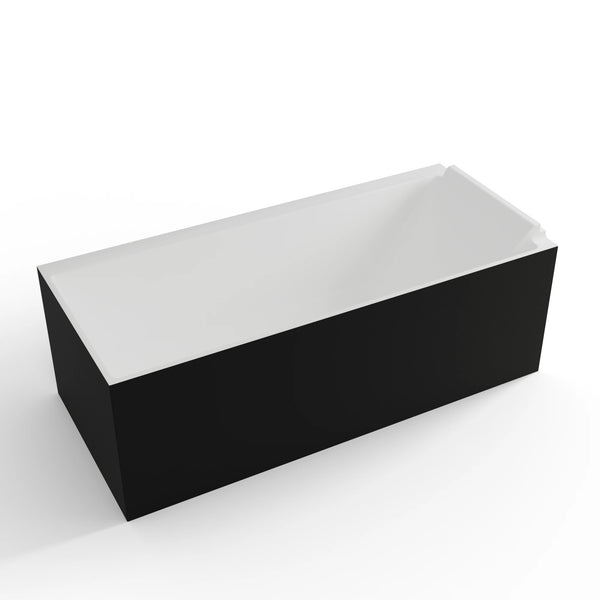 Baignoire semi-îlot murale d’angle Quantum 170 cm noire Spalina version droite – vue produit