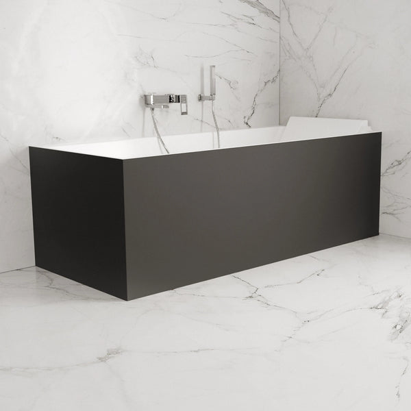 Baignoire semi-îlot murale d’angle Quantum 170 cm noire Spalina version droite – vue produit