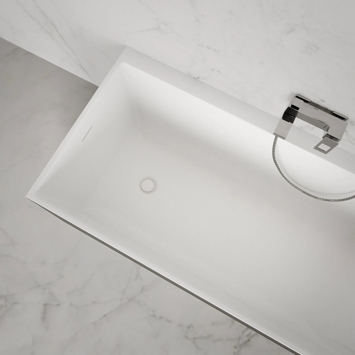 Baignoire semi-îlot murale d’angle Quantum 170 cm noire Spalina version droite – vue produit