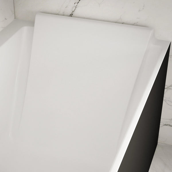 Baignoire semi-îlot murale d’angle Quantum 170 cm noire Spalina version droite – vue produit