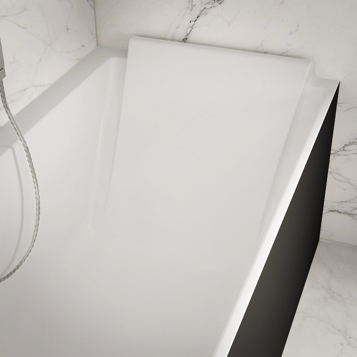 Baignoire semi-îlot murale d’angle Quantum 170 cm noire Spalina version droite – vue produit