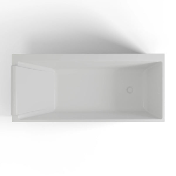 Baignoire semi-îlot murale d’angle Quantum 170 cm blanche Spalina version gauche – vue produit