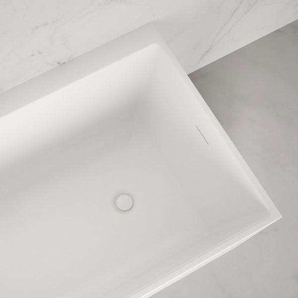 Baignoire semi-îlot murale d’angle Quantum 170 cm blanche Spalina version gauche – vue produit