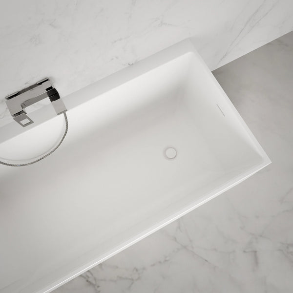 Baignoire semi-îlot murale d’angle Quantum 170 cm blanche Spalina version gauche – vue produit