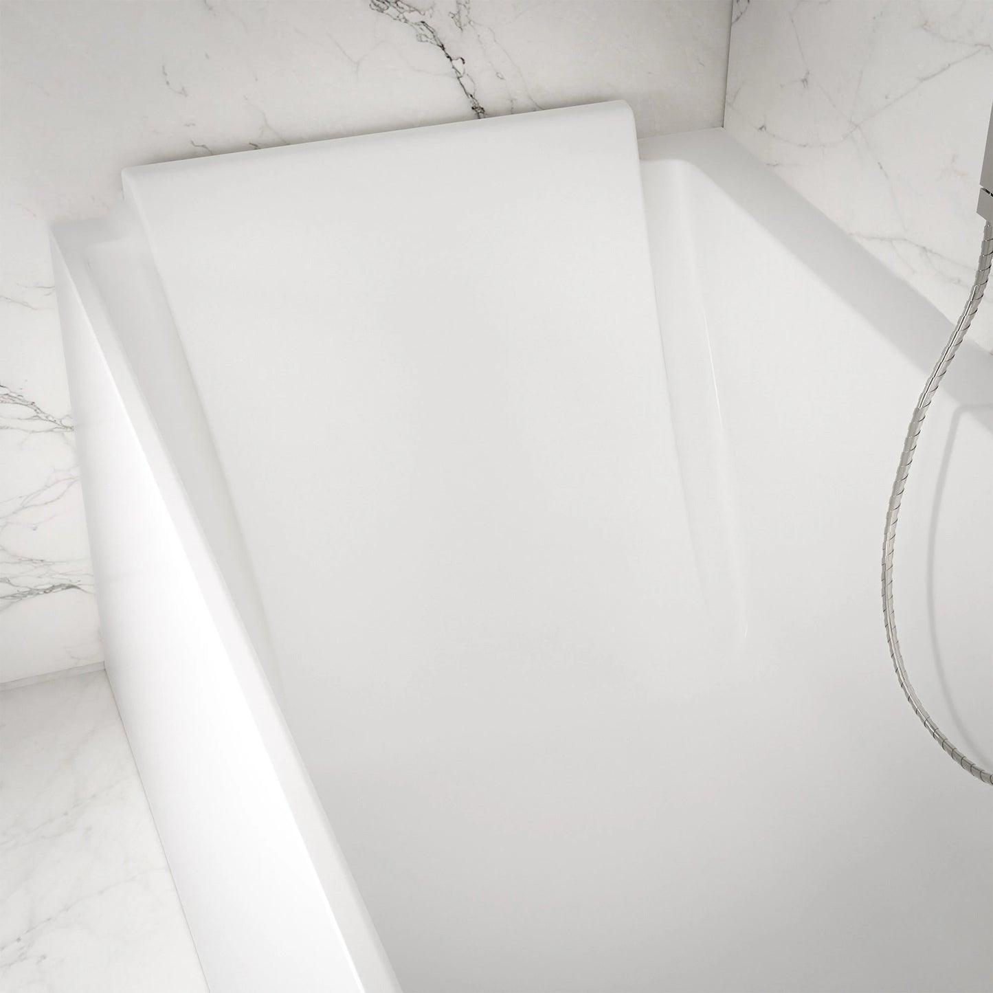 Baignoire semi-îlot murale d’angle Quantum 170 cm blanche Spalina version gauche – vue produit