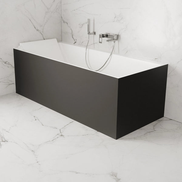 Baignoire semi-îlot murale d’angle Quantum 170 cm noire Spalina version gauche – vue produit