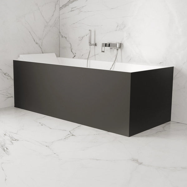 Baignoire semi-îlot murale d’angle Quantum 170 cm noire Spalina version gauche – vue produit