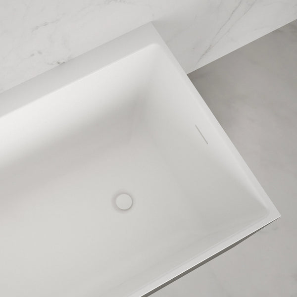 Baignoire semi-îlot murale d’angle Quantum 170 cm noire Spalina version gauche – vue produit