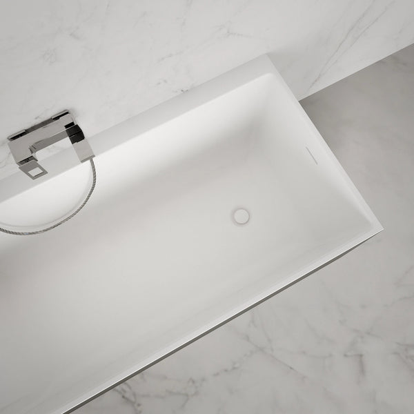 Baignoire semi-îlot murale d’angle Quantum 170 cm noire Spalina version gauche – vue produit